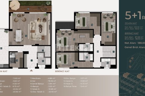 5+1 Villa  i Pendik, Istanbul, Tyrkiet Nr. 227713 - 25