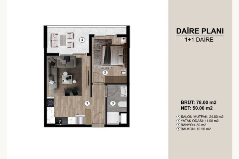 Продажа квартиры  в Эрдемли, Мерсине, Турция 2 комн., 78м2, №227857 – фото 27
