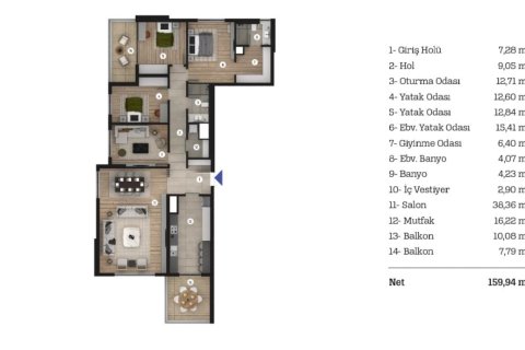 Продажа квартиры  в Анкаре, Турция 3 комн., 107м2, №227859 – фото 9