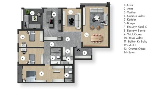 Продажа квартиры  в Анкаре, Турция 5 комн., 200м2, №227860 – фото 14