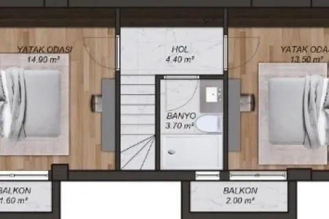 2+1 Wohnung in Mugla, Türkei Nr. 220122 - 23