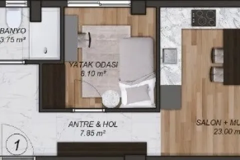 آپارتمان در  Mugla ، ترکیه 2 خوابه ، 77 متر مربع.  شماره 220120 - 23