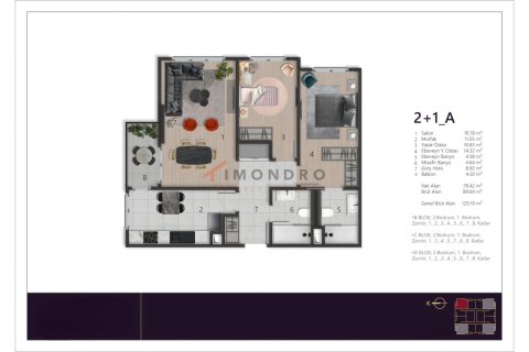 Продажа квартиры  в Бейоглу, Стамбуле, Турция 2+1, 129м2, №212441 – фото 14