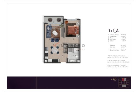 Продажа квартиры  в Бейоглу, Стамбуле, Турция 1+1, 72м2, №212440 – фото 8